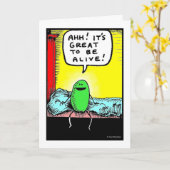 緑のウェー素晴らしニ「生きる」グリーティングカード カード (黄色い花)