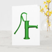 緑のウォータポンプ用グリーティングカード カード (黄色い花)