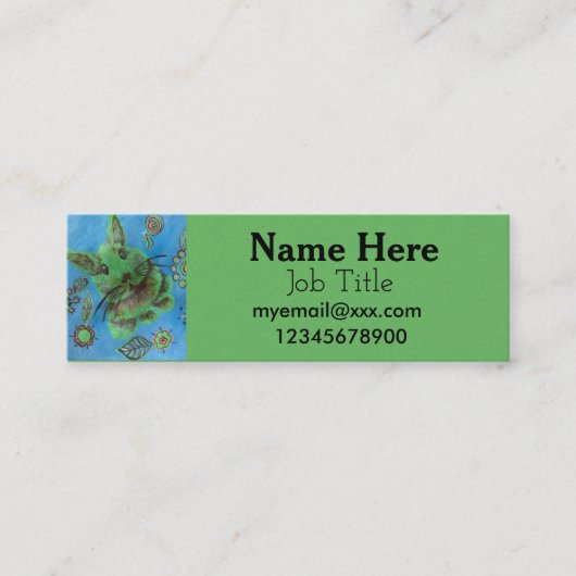 緑のウサギの名刺 スキニー名刺 (正面)