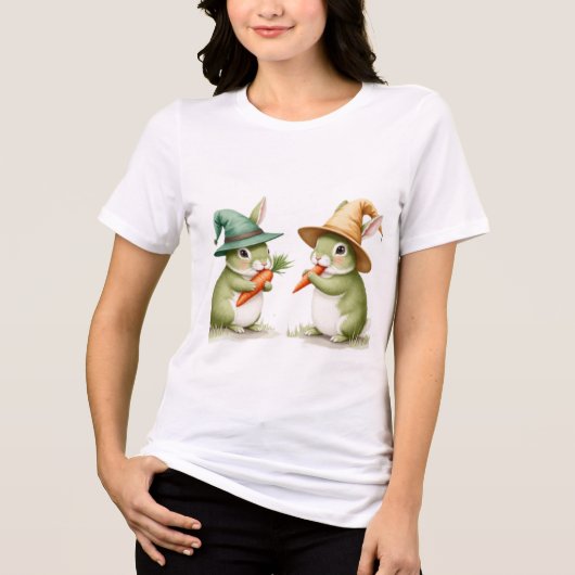 緑のウサギ トライブレンドＴシャツ (正面)