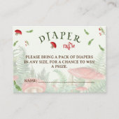 緑のウッドランドおむつラッフルベビーシャワー エンクロージャーカード (正面)