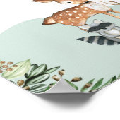 緑のウッドランドの拇印の木のゲストブックサイン ポスター (角)