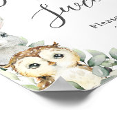 緑のウッドランド動物のベビーは甘いトリート ポスター (角)