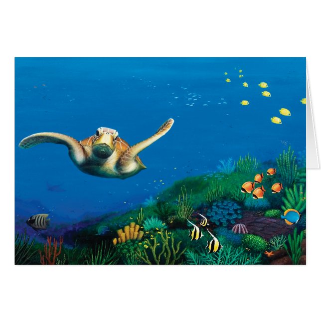 緑のウミガメのギフトカード (正面横)