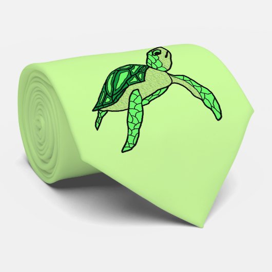 緑のウミガメのタイのHonu ネクタイ (ロール)