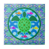 緑のウミガメのタイル タイル (正面)