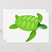 緑のウミガメの招待状 招待状 (正面/裏面)