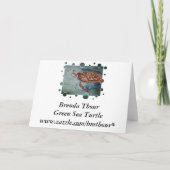 緑のウミガメの泡バースデー・カード カード (裏面)