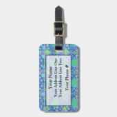 緑のウミガメの荷物のラベル ラゲッジタグ (正面縦)