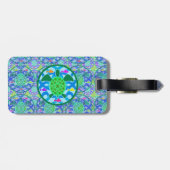 緑のウミガメの荷物のラベル ラゲッジタグ (裏面横)