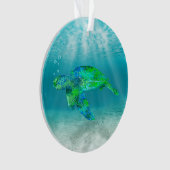 緑のウミガメ オーナメント (正面)