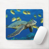 緑のウミガメ マウスパッド (マウス)