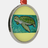 緑のウミガメ メタルオーナメント (右)