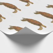 緑のウミガメ ラッピングペーパー (角)