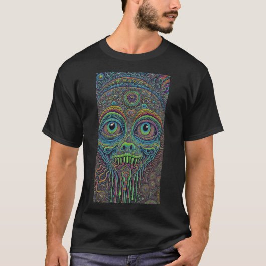 緑のエイリアンのへっぽこり Tシャツ (正面)