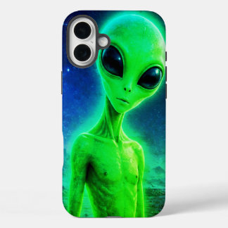 緑のエイリアンの存在で新しいiPhoneを保護する iPhone 16 Plusケース