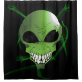 緑のエイリアンシャワーカーテン シャワーカーテン (正面)