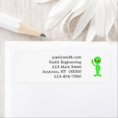 緑のエイリアンシルエット ラベル (インサイチュ)