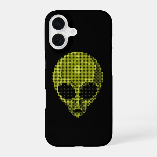 緑のエイリアンヘッド iPhone 16ケース (裏面)