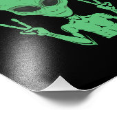 緑のエイリアン来Iin Peace地球外UFO フォトプリント (角)