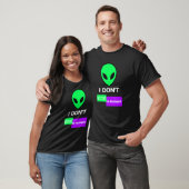 緑のエイリアン私は人間信じにない Tシャツ (ユニセックス)