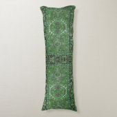 緑のエキゾチックなペルシャの敷物の再生、 ボディピロー (正面縦)
