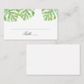 緑のエキゾチック葉な。夏の熱帯結婚植物 プレイスカード (正面/裏面)
