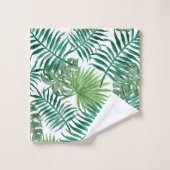 緑のエキゾチック葉 バスタオルセット (ウォッシュタオル)