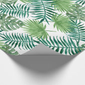 緑のエキゾチック葉 ラッピングペーパー (角)