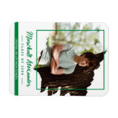 緑のエッジ抽象芸術破れた写真卒業 マグネット (横)