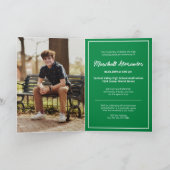 緑のエッジ抽象芸術破れた写真卒業 招待状 (内部)