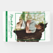 緑のエッジ抽象芸術破れた写真卒業 横断幕 (横)