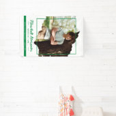 緑のエッジ抽象芸術破れた写真卒業 横断幕 (インサイチュ)