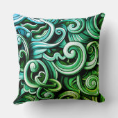 緑のエネルギー渦巻き クッション (裏面)