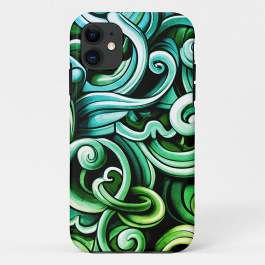 緑のエネルギー渦巻き Case-Mate iPhoneケース (裏面)