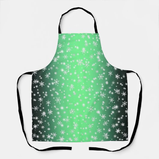緑のエプロンの上の雪と輝き エプロン (正面)