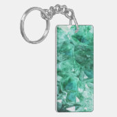 緑のエメラルドの宝石の鉱物 キーホルダー (正面左)