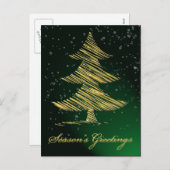 緑のエレガントあいさつ企業の文はがき シーズンポストカード (正面/裏面)