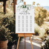 緑のエレガントな結婚式のシーティングチャート16テーブル ポスター