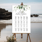 緑のエレガントな結婚式のシーティングチャート20テーブル ポスター