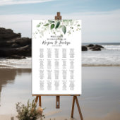 緑のエレガントな結婚式のシーティングチャート20テーブル ポスター