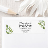 緑のエレガントな結婚式 |差出人住所ラベル ラベル (インサイチュ)