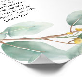 緑のエレガントアルファベ結婚ットの座席表 ポスター (角)