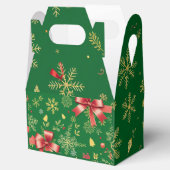 緑のエレガントクリスマスギフトラップデザイン フェイバーボックス (オープン)