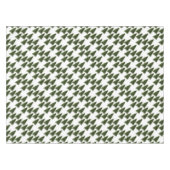 緑のエレガントクリスマスツリーパターンフェスティバルホワイト テーブルクロス (正面(横))