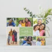 緑のエレガントクリスマスモノグラム写真コラージュ シーズンカード (スタンド正面)