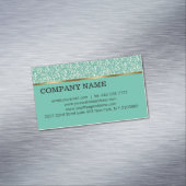 緑のエレガントグリッターパターン マグネット名刺 (インサイチュ)