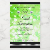 緑のエレガントグリッター製品ラベルのダイヤモンドのロゴ フードラベル (シングルラベル)