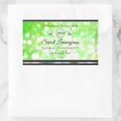 緑のエレガントグリッター製品ラベルのダイヤモンドのロゴ 長方形シール (バッグ)