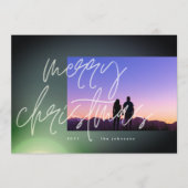 緑のエレガントグローのクリスマスグラデーシグラデーションョン シーズンカード (正面)